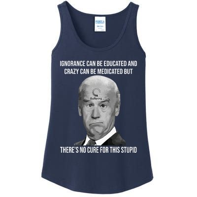 Funny Joe Biden No Cure For This Stupid Anti Biden Liberals Ladies Essential Tank