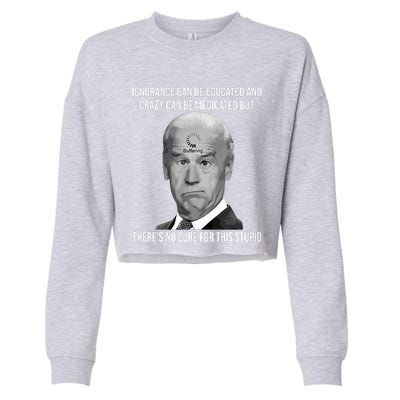 Funny Joe Biden No Cure For This Stupid Anti Biden Liberals Cropped Pullover Crew