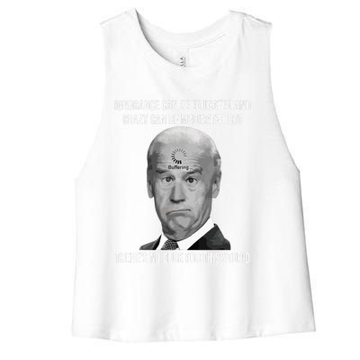 Funny Joe Biden No Cure For This Stupid Anti Biden Liberals Women's Racerback Cropped Tank