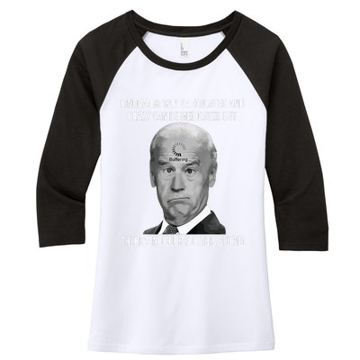 Funny Joe Biden No Cure For This Stupid Anti Biden Liberals Women's Tri-Blend 3/4-Sleeve Raglan Shirt