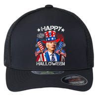 Funny Joe Biden Happy Halloween 4th Of July Firework Flexfit Unipanel Trucker Cap