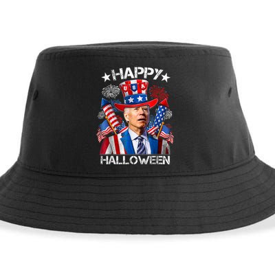 Funny Joe Biden Happy Halloween 4th Of July Firework Sustainable Bucket Hat