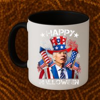 Funny Joe Biden Happy Halloween 4th Of July Firework Mug