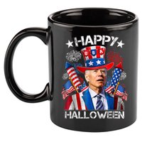 Funny Joe Biden Happy Halloween 4th Of July Firework 11oz C Handle Ceramic Mug
