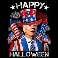 Funny Joe Biden Happy Halloween 4th Of July Firework Drawstring Bag