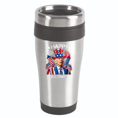Funny Joe Biden Happy Halloween 4th Of July Firework 16oz Travel Tumbler