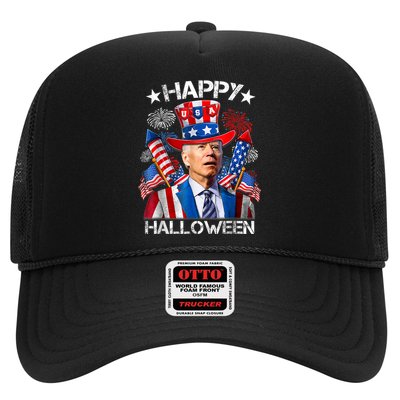 Funny Joe Biden Happy Halloween 4th Of July Firework Trucker Hat