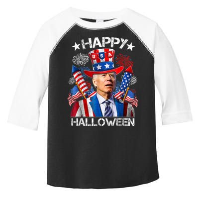 Funny Joe Biden Happy Halloween 4th Of July Firework Toddler Fine Jersey T-Shirt