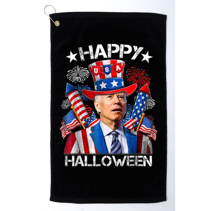 Funny Joe Biden Happy Halloween 4th Of July Firework Golf Towel