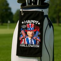 Funny Joe Biden Happy Halloween 4th Of July Firework Golf Towel