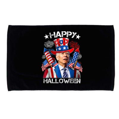 Funny Joe Biden Happy Halloween 4th Of July Firework Microfiber Hand Towel