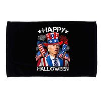 Funny Joe Biden Happy Halloween 4th Of July Firework Microfiber Hand Towel