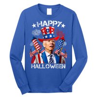 Funny Joe Biden Happy Halloween 4th Of July Firework Long Sleeve Shirt