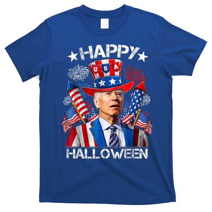 Funny Joe Biden Happy Halloween 4th Of July Firework T-Shirt