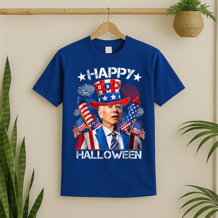 Funny Joe Biden Happy Halloween 4th Of July Firework T-Shirt