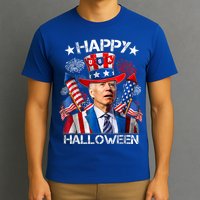 Funny Joe Biden Happy Halloween 4th Of July Firework T-Shirt