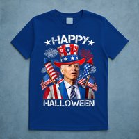 Funny Joe Biden Happy Halloween 4th Of July Firework T-Shirt