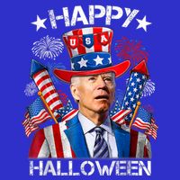 Funny Joe Biden Happy Halloween 4th Of July Firework T-Shirt