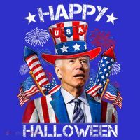 Funny Joe Biden Happy Halloween 4th Of July Firework 16 in Basic Backpack