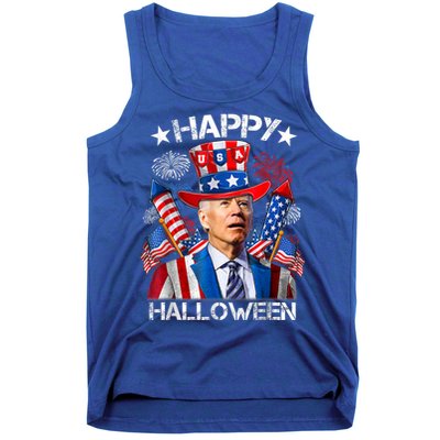 Funny Joe Biden Happy Halloween 4th Of July Firework Tank Top