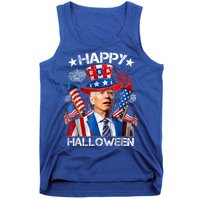 Funny Joe Biden Happy Halloween 4th Of July Firework Tank Top