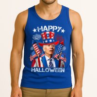 Funny Joe Biden Happy Halloween 4th Of July Firework Tank Top