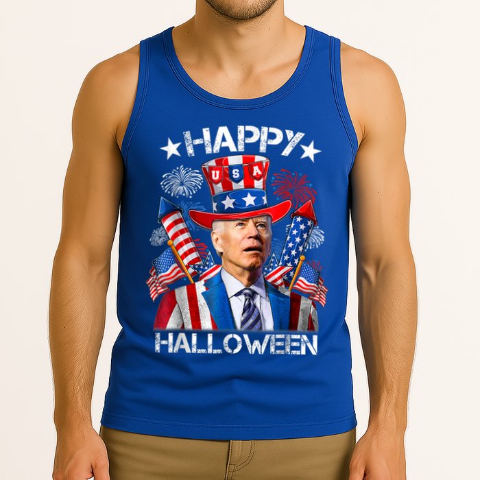 Funny Joe Biden Happy Halloween 4th Of July Firework Tank Top