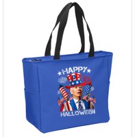 Funny Joe Biden Happy Halloween 4th Of July Firework Zip Tote Bag