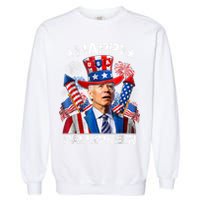 Funny Joe Biden Happy Halloween 4th Of July Firework Garment-Dyed Sweatshirt