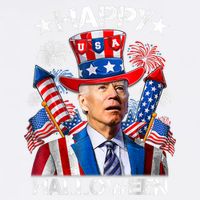 Funny Joe Biden Happy Halloween 4th Of July Firework Garment-Dyed Sweatshirt