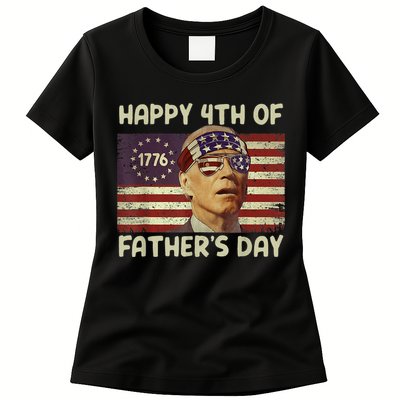 Funny Joe Biden Happy 4th Of Fathers Day Shirts 4th Of July Womens T-Shirt