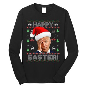 Funny Joe Biden Happy Easter Ugly Christmas Long Sleeve Shirt