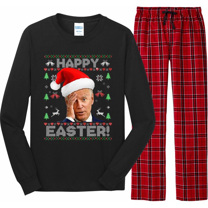 Funny Joe Biden Happy Easter Ugly Christmas Long Sleeve Pajama Set