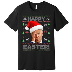 Funny Joe Biden Happy Easter Ugly Christmas Premium T-Shirt