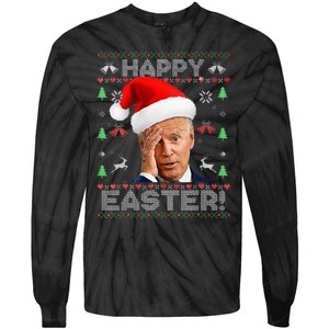 Funny Joe Biden Happy Easter Ugly Christmas Tie-Dye Long Sleeve Shirt