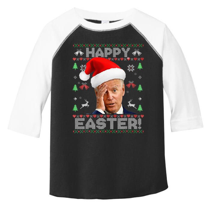 Funny Joe Biden Happy Easter Ugly Christmas Toddler Fine Jersey T-Shirt