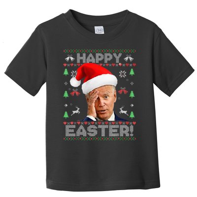 Funny Joe Biden Happy Easter Ugly Christmas Toddler T-Shirt