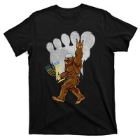 Funny Jewish Bigfoot Menorah Happy Hanukkah Chanukah Pajamas T-Shirt