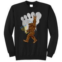 Funny Jewish Bigfoot Menorah Happy Hanukkah Chanukah Pajamas Tall Sweatshirt