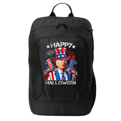 Funny Joe Biden Happy Halloween Firework 4th Of July Gift City Backpack