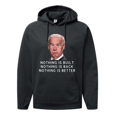 Funny Joe Biden Conservative Anti Biden Democrats Build Back Performance Fleece Hoodie