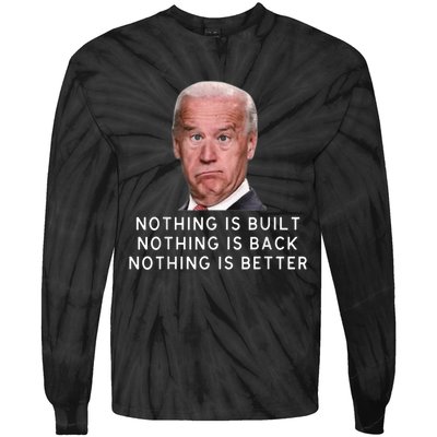 Funny Joe Biden Conservative Anti Biden Democrats Build Back Tie-Dye Long Sleeve Shirt