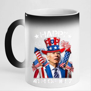 Funny Joe Biden Happy 4th Of July Firework Independence Day 11oz Black Color Changing Mug