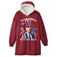 Funny Joe Biden Happy 4th Of July Firework Independence Day Hooded Wearable Blanket