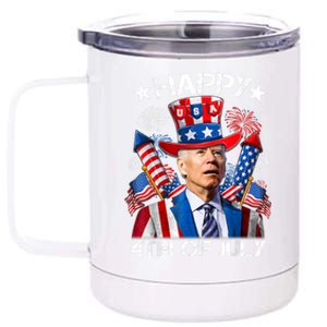 Funny Joe Biden Happy 4th Of July Firework Independence Day 12 oz Stainless Steel Tumbler Cup