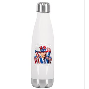 Funny Joe Biden Happy 4th Of July Firework Independence Day Stainless Steel Insulated Water Bottle