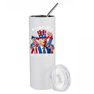 Funny Joe Biden Happy 4th Of July Firework Independence Day Stainless Steel Tumbler