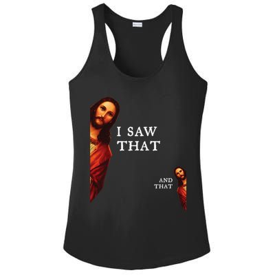 Funny Jesus Bible Best Joke Quote I Saw That And That Ladies PosiCharge Competitor Racerback Tank