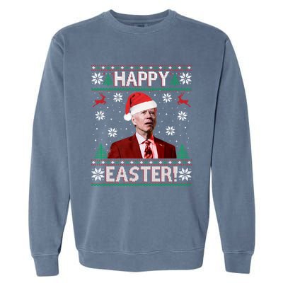 Funny Joe Biden Christmas Happy Easter Ugly Sweater Xmas Gift Garment-Dyed Sweatshirt