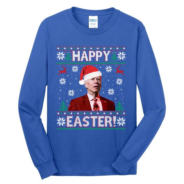 Funny Joe Biden Christmas Happy Easter Ugly Sweater Xmas Gift Tall Long Sleeve T-Shirt